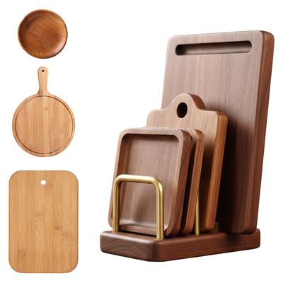 Cutting Boards Holder Multi Layer Pan Storage Drain Rack Wear Resist Wooden Drainable Stand Metal Cookware Holder
