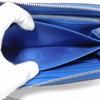 Used 11569 Saffiano Stripe Round Zip Wallet 2ML317 7940 Gray Zip Around Logo Metal Blue Unisex from Japan AUTHENTIC