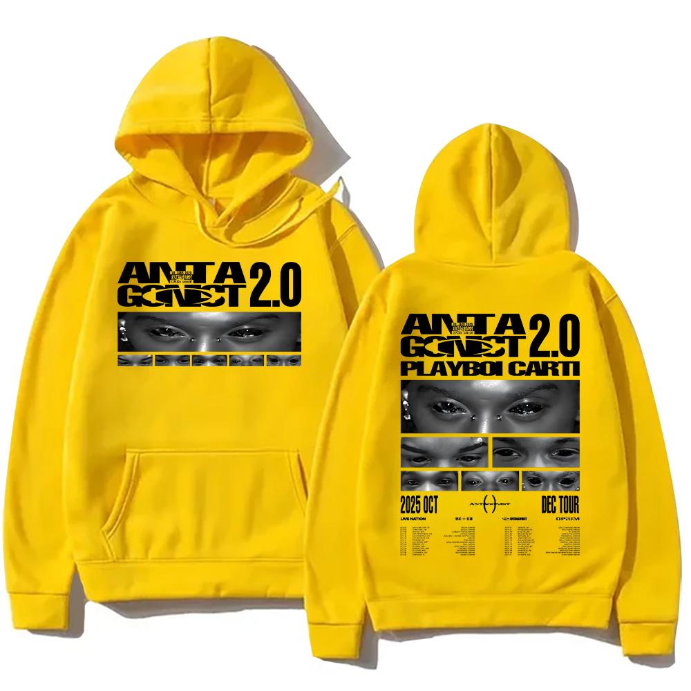 Rapper Hoodies Playboi Carti Antagonist Tour Sweatshirts Men Women Hip Hop Streetwear Male Pullovers Y2K