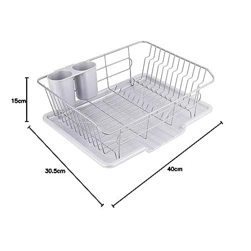 Pearl Metal Plastic Dish Drainer with Draining Tray, Vertical Type, Gray, Ardeo HB-4066