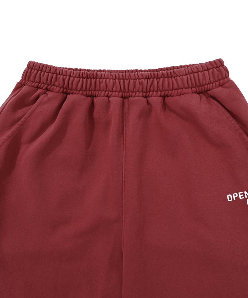 Opeunyadeu(Owai) Vintage Washed Sweat Pants-Deep Red
