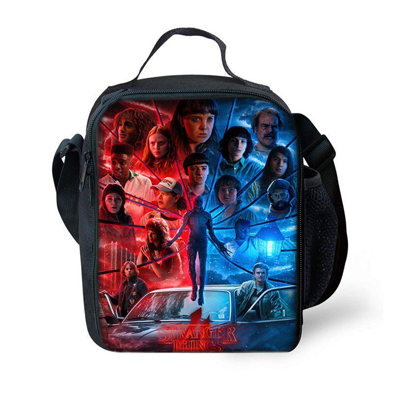 Stranger Thing Insulated Lunch Bag For Kids And Students With Adjustable Strap Perfect For Picnics And Outdoor Adventures