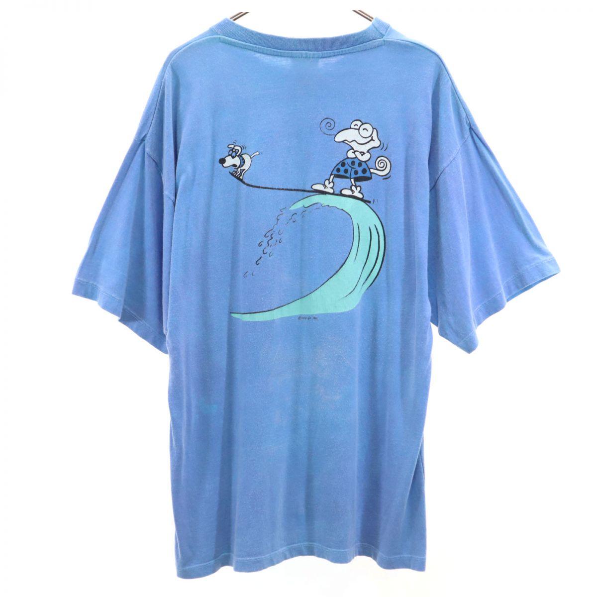 

ARNOLD 90s Old Back print Short sleeve T-shirt XL light blue Men s Used