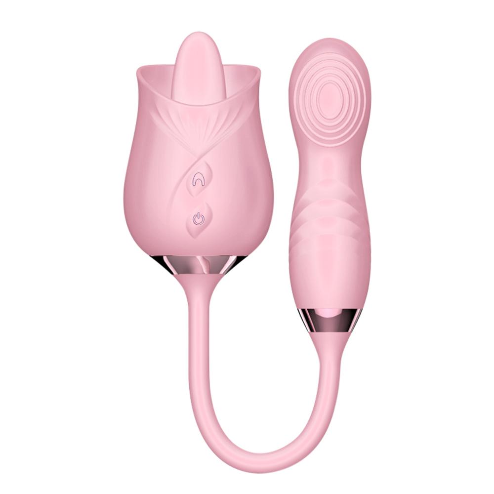 2 In 1 Rose-Sucking Vibrator Women Masturbator Nipple Penetration Vagina Vibrator Dildo Masturbators Adult Supplies Sexy Product