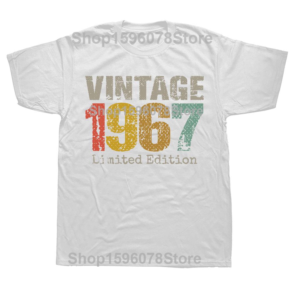 Funny 58 Year Old Gifts Vintage 1967 Limited Edition 58th Birthday Tshirts Men Casual 100 Cotton Loose Oversized T Shirt