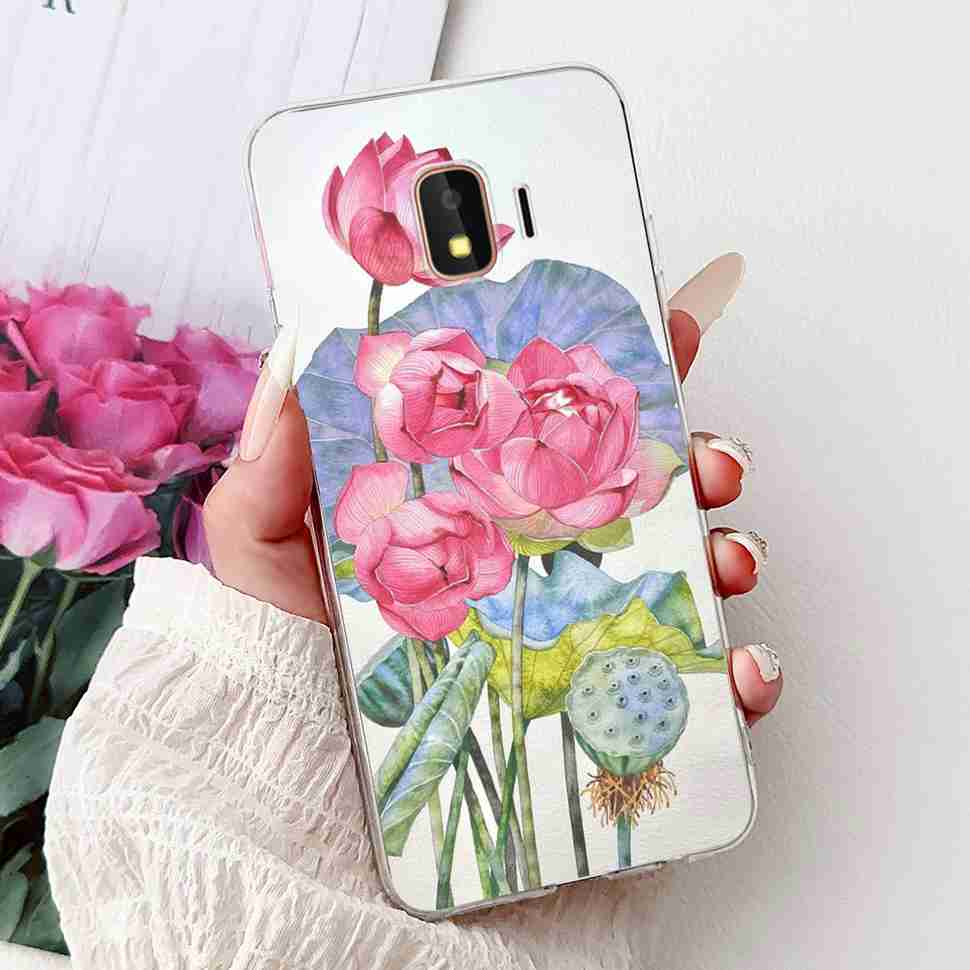 For Samsung Galaxy J2 Core 2018 Case Flower Dragon Soft Silicone TPU Back Cover For Samsung J2 Core J2 Pro 2018 Phone Cases Bags