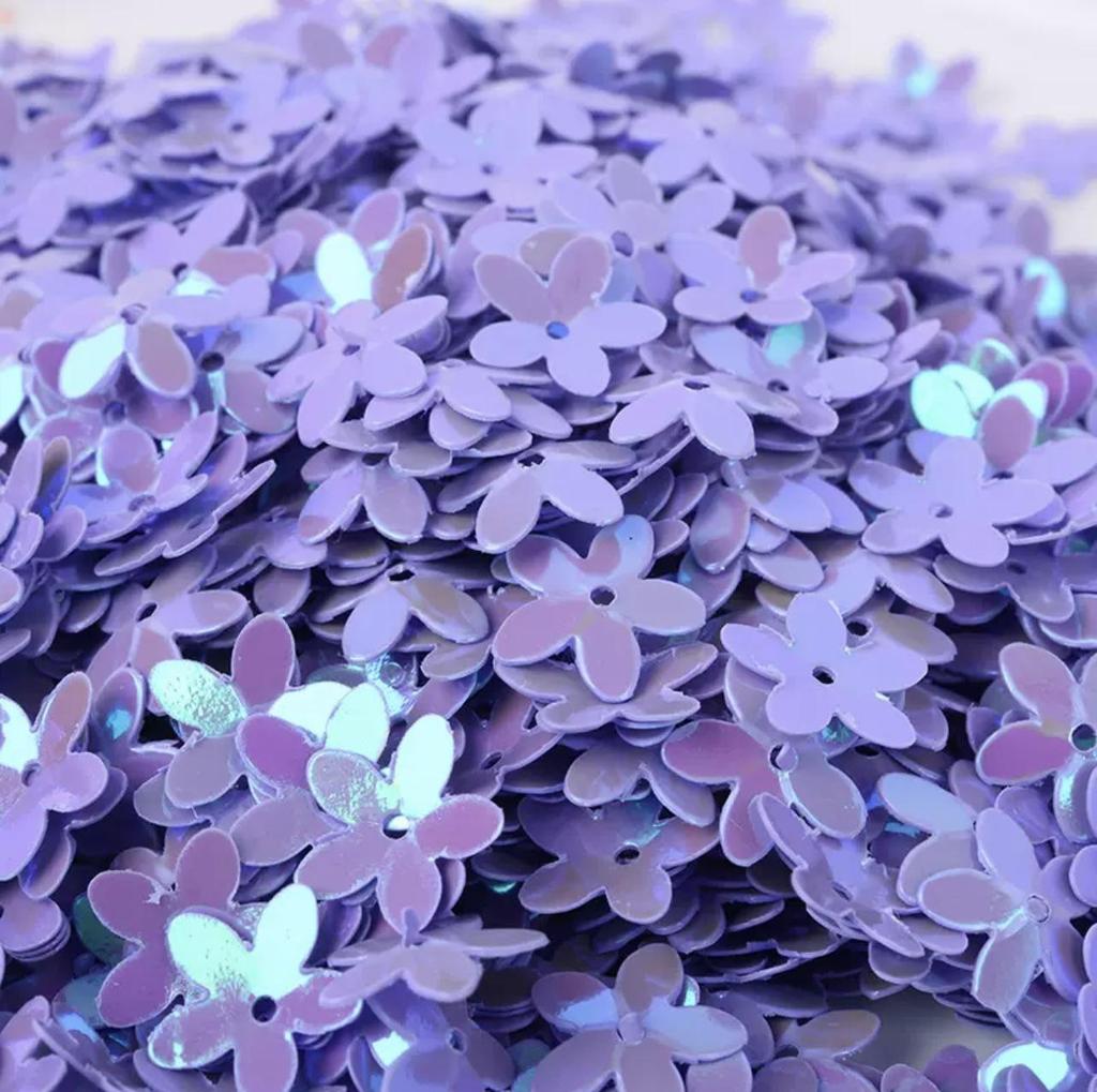 10MM Iridescent Five-Petal Flower Sequins for Nail Art, Glitter, Dance Costumes, and Crystal Slime Filler.