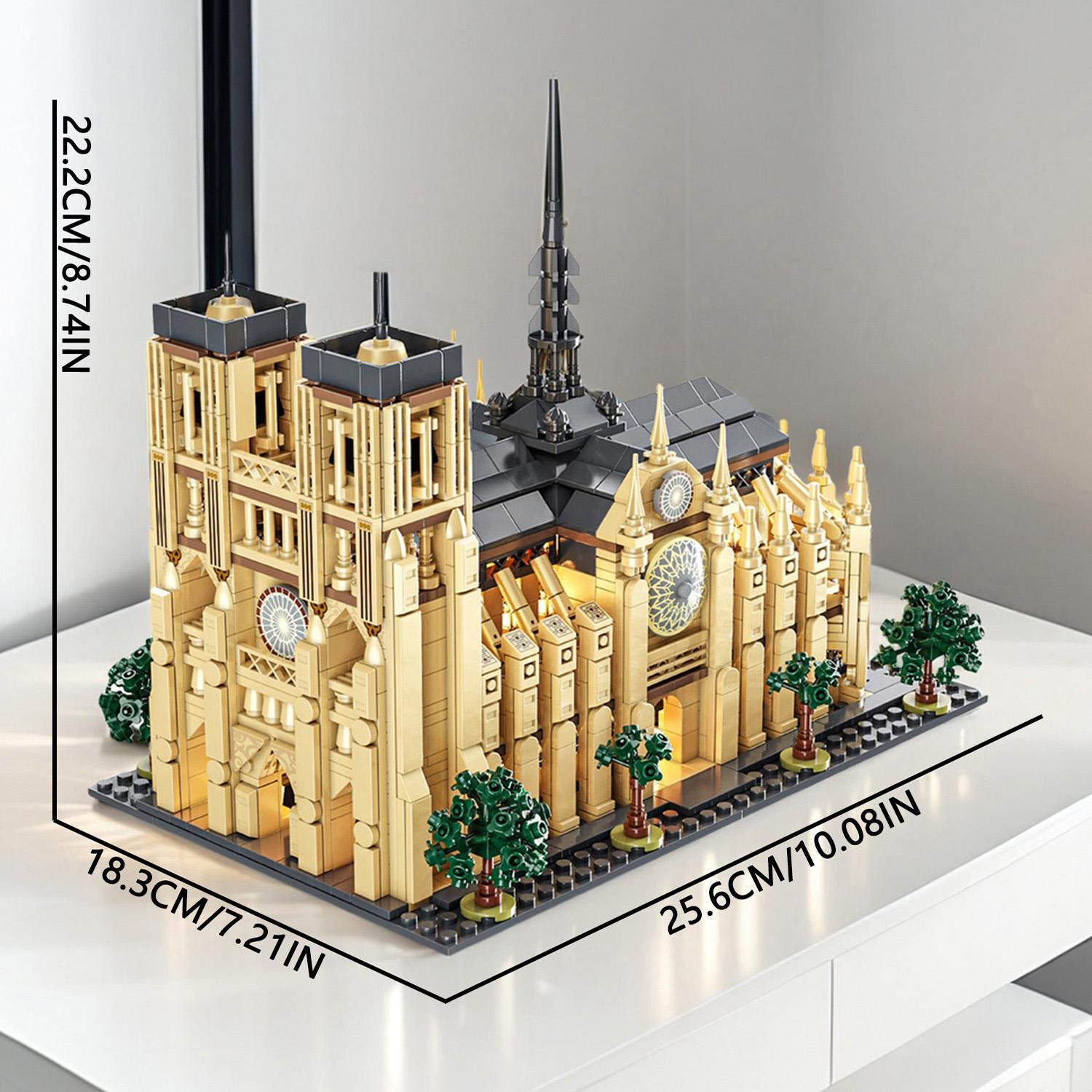 

1575PCS Church Architecture Constructing Blocks Plaything Kit Assembly Bricks LED Desktop Adornment Presents