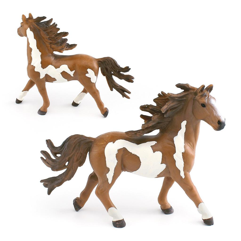 Beautiful Silver Gray Spotted Mare Model Lifelike Animal Figurine For Decoration