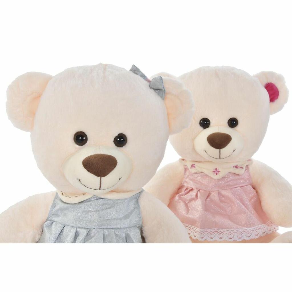 Teddy Bear DKD Home Decor Beige Pink Green Children's 20 X 20 X 50 Cm Bear (2 Units)