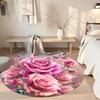 Flower Round Floor Rug Perfect for Kitchen Dormitory Entryway Study room Anti-slip Round Rug Office home decor Birthday Christmas Gift