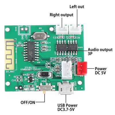 Bluetooth 5.0 Verstärkerplatine Mini 5W*2 Stereo-Endstufe Decoder Audiomodul