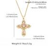 Pink Zircon Four-Petal Flower Cross Gold-Plated Necklace
