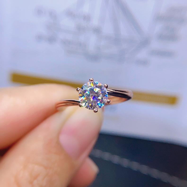 1 Karat Diamant-Optik Acht Herzen & Pfeile PT950 Moissanit Verstellbarer Ring für Damen - Online im Trend