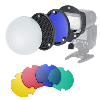 INSSTRO Color Honeycomb Dome Diffuser Flash Accessory Set Easy To Attach and Detach Compatible with Godox and Other Flashes Universal Version TR-07
