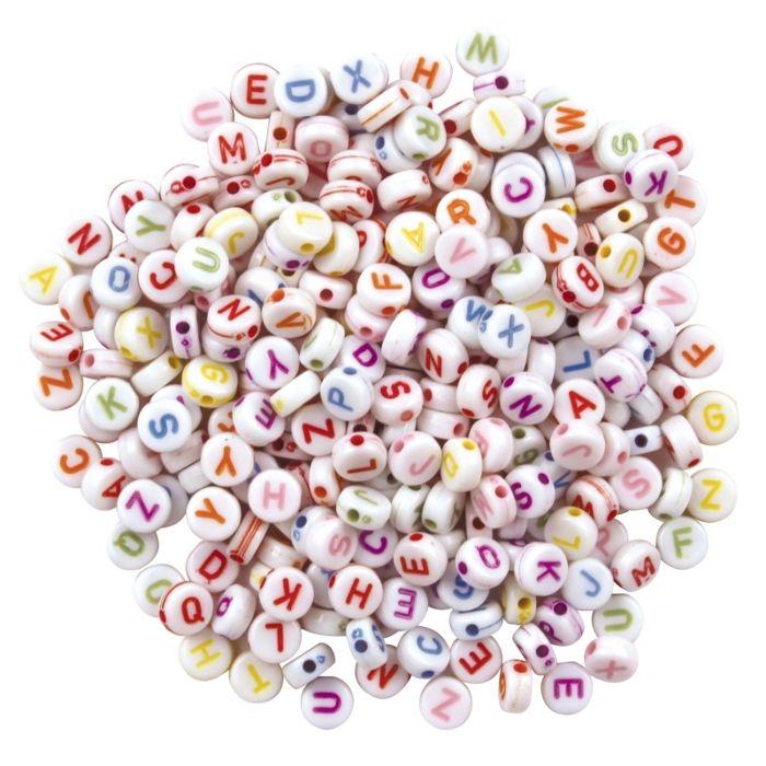 Round Alphabet Beads for Children 7mm 12g