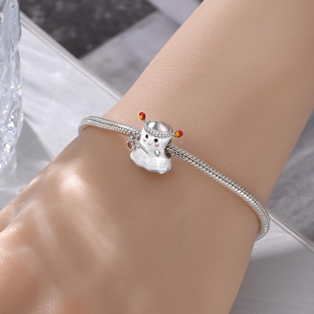 Original Charms Copper Cute Ghost Luminous Beads Fit Bracelet Women Jewelry Making Diy Gift