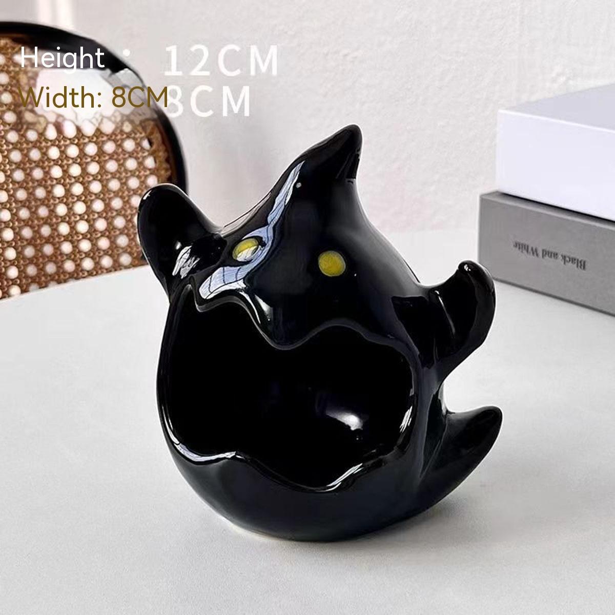 

Ceramic Ghost Candle Holder Ashtray Desktop Aromatherapy Candle Container Halloween Christmas Gift Practical Home Decoration New чёрный