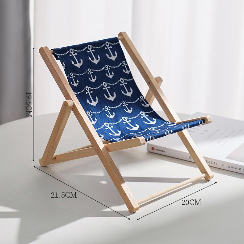 Mediterranean Wooden Mini Beach Chair Ornament - Children's Room Decor Accessory and Gift