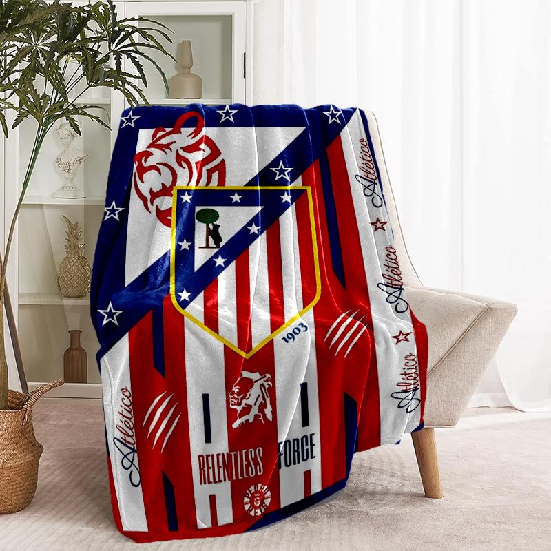 Coperta con Stampa Atletico Madrid - Morbida e Confortevole, per Camera da Letto, Viaggio, Divano, Decorazione per la Casa - Regalo di Compleanno o Natale per un Amico