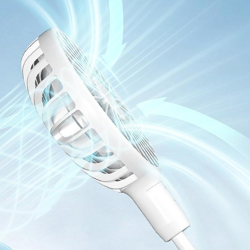 USB Tischventilator Verstellbarer Biegsamer Hals Design 1 Geschwindigkeit Leiser Motor für Zuhause Büro Außenbereich 5V Eingang