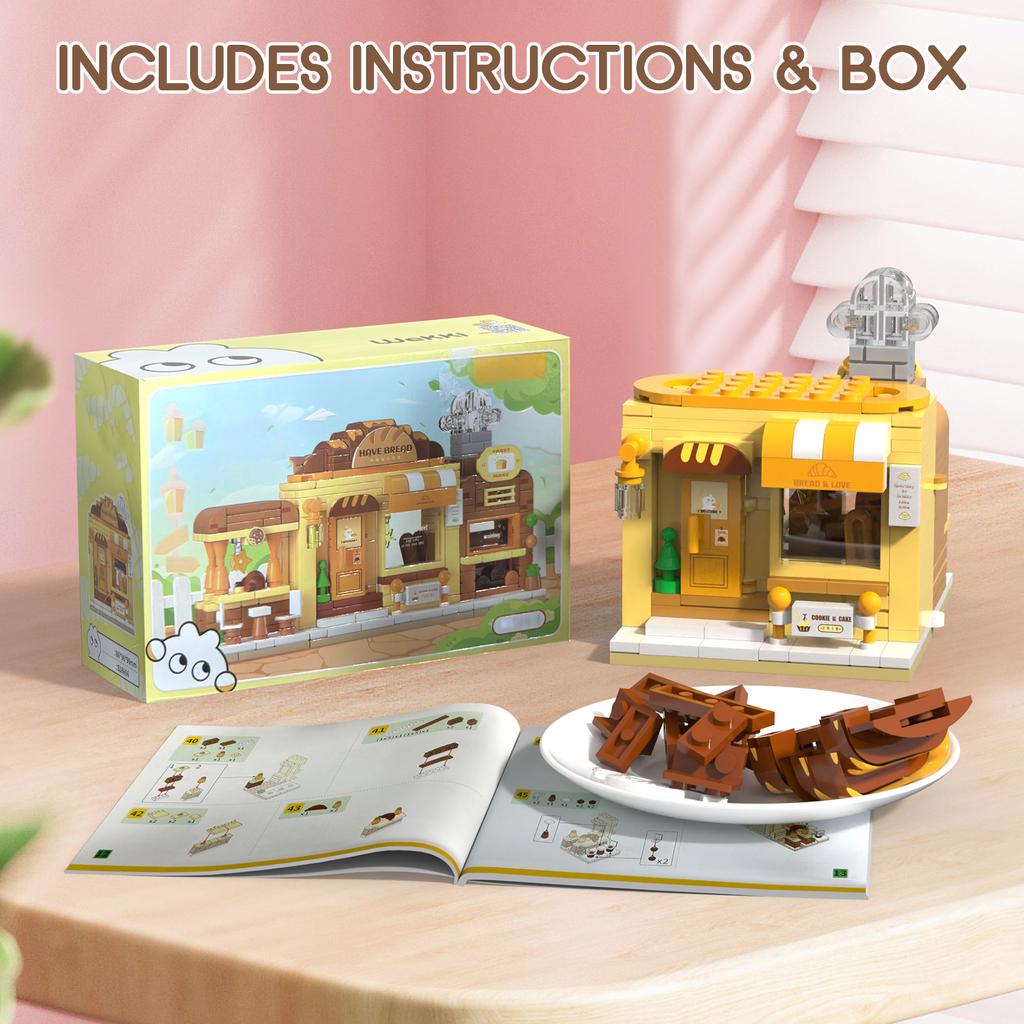 Bakery Building Blocks Set Cute Friends Series Baking Shop Building Kit Architecture Toys Creative Present for Kids  290Pcs