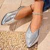 Lady Mary Jane Gentle Fairy Evening Breeze Spring and Summer New Silver Large Size Doudou Small Leather Shoes