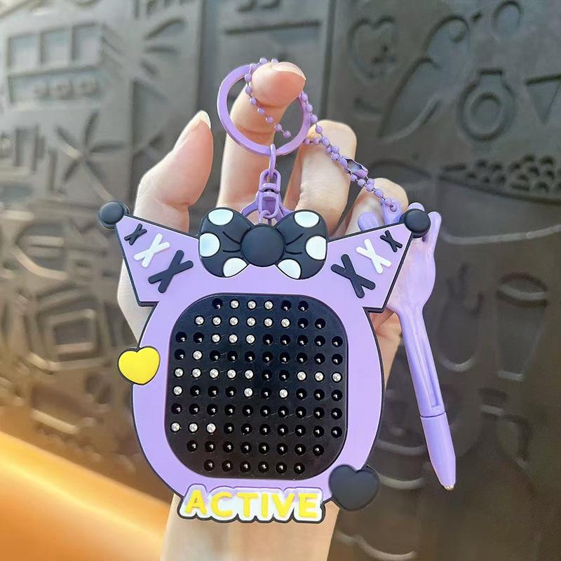 

Creative Black Cool Bow Magnetic Steel Ball Drawing Board Keychain Unzip Drawing Board Toy Student Schoolbag Pendant Gift individually packaged