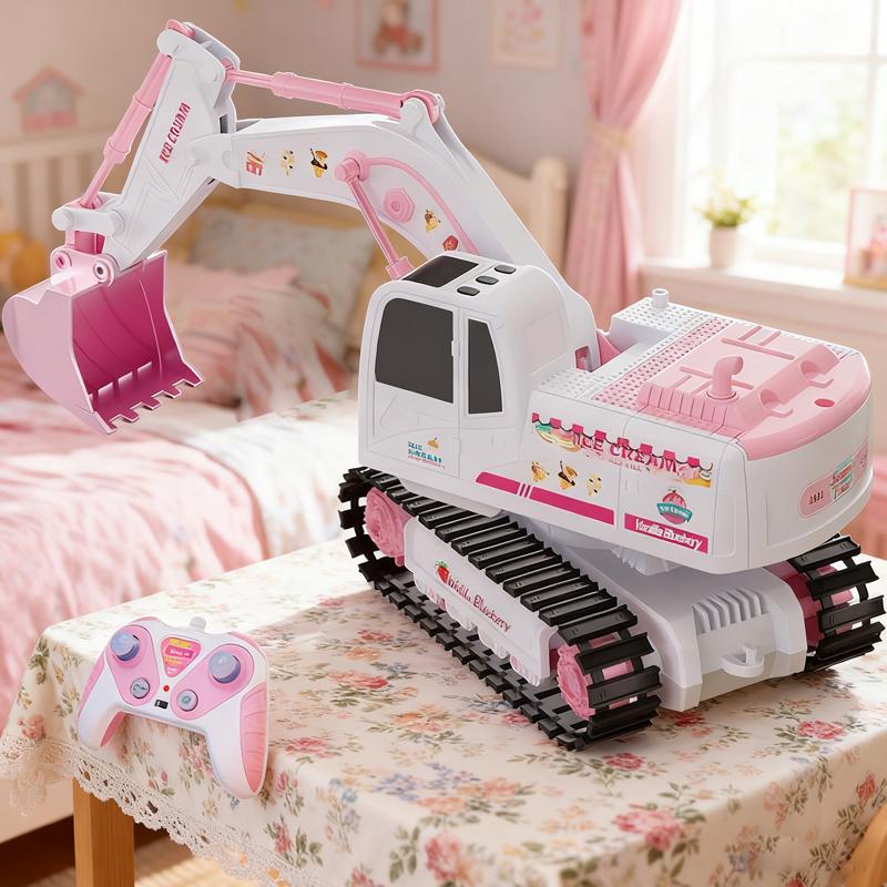 Non-Toxic Rc Excavator For Children Christmas Gifts Remote Control Digger Construction Truck 2.4G 1/24 Engineering Vehicle Electric Toy For Ki