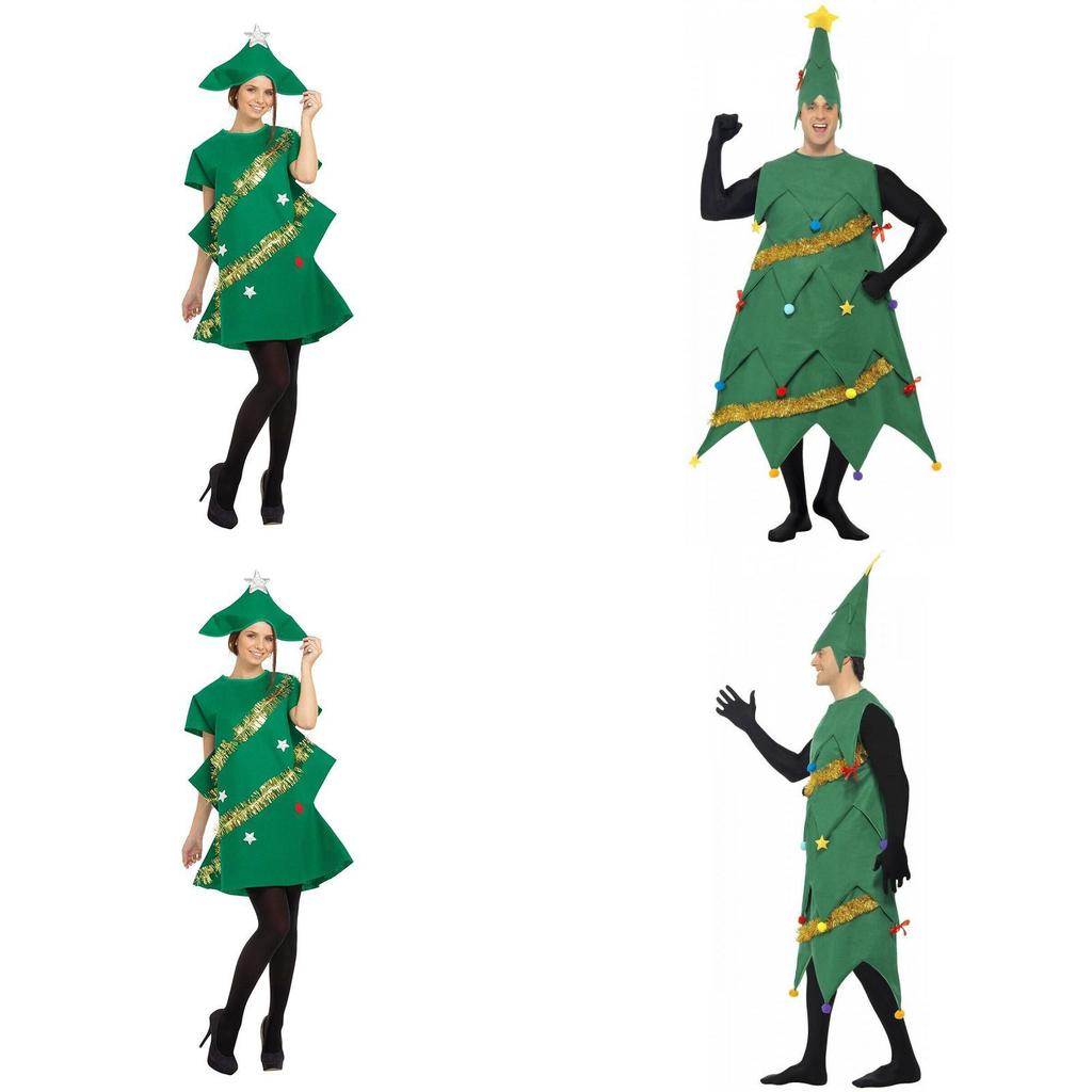 Stylish Men's Women's Christmas Tree Skirt Cosplay Outfit For Holiday Parties