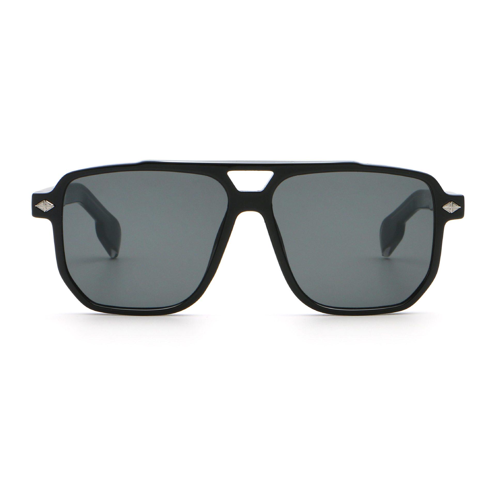 2026 High-End Women s Large Frame Double Bridge Sunglasses – Slimming Effect