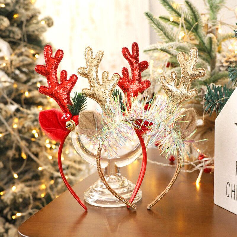 Christmas Shiny Reindeer Deer Antler Headband Hair Band Costume Xmas Party Props