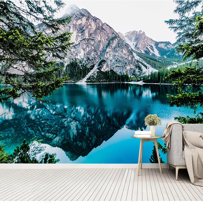 Modern Style Wallpaper Lake View Landscape Mural Poster Living Room Tv Background Wall Mural Home Decoration