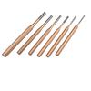6pcs Cylindrical Punch Chisel Set with Round Head for Precision Center Punching 38mm Length MN Steel Construction