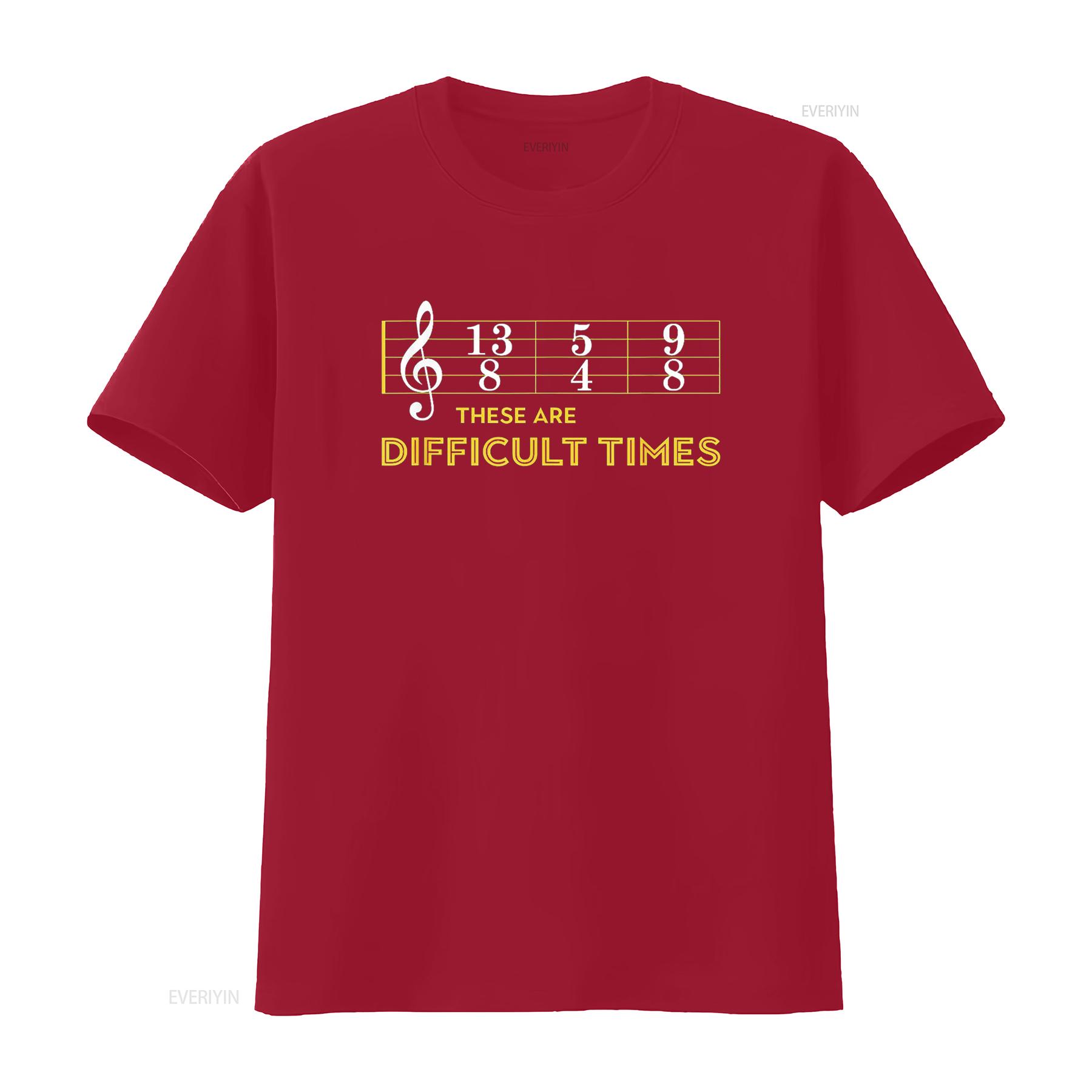 Musician Sheet Music These Are Difficult Times T Shirt vintage Washed Stylish Stretched Breathable Versatile Soft Unisex S