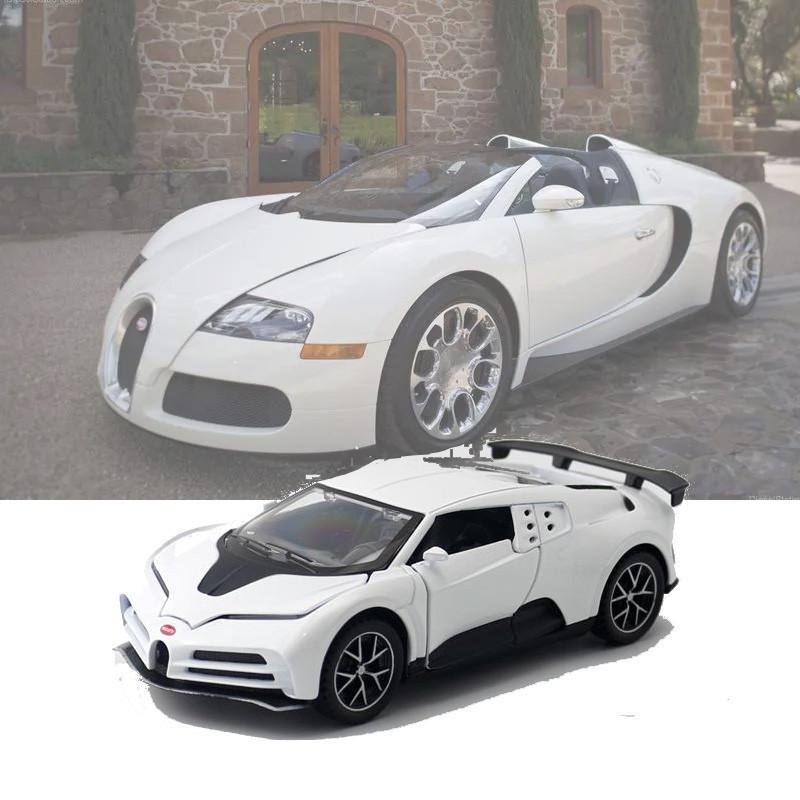 Modèle de Voiture Jouet Bugatti Centodieci en Alliage Échelle 132 Inertielle Portes Ouvrantes Jouet pour Enfants en Vrac