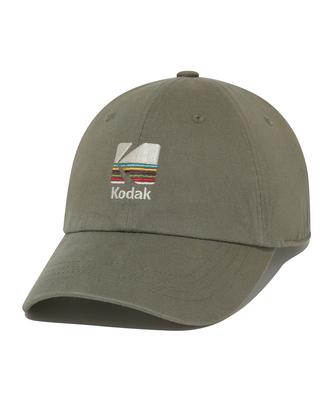 KODAK Signature Fit Rainbow Embroidered Ball Cap Khaki