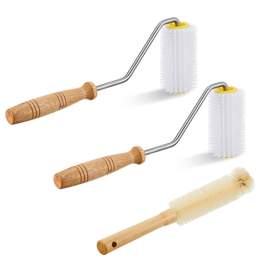 Honey Extractor Tools Honey Uncapping Roller Essential Beekeeping Tools Cleaning Brush for Efficient Honey Extraction