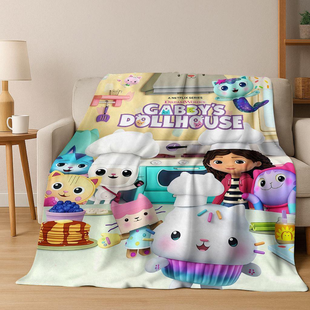 26 Stili Cartone Animato La Casa delle Bambole di Gabby Regalo per Ragazza Coperta in Flanella, Calda e Accogliente Morbida Coperta Plaid per Casa Camera da Letto Letto Divano Coperta Bambino