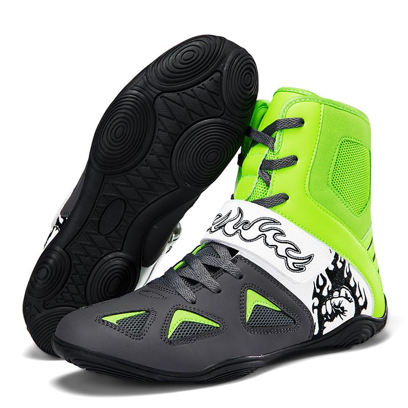 Professional Boxing Shoes Big Size Wrestling Shoes Lightweight Outdoor Male Gym Training Sneakers White Red Man