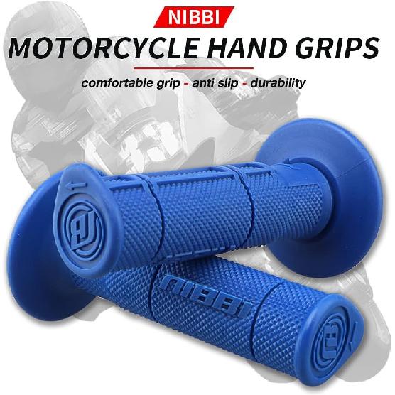 Motorcycle Hand Grips, 7/8" 22mm 24mm Dirt Bike Grips, Universal Motorcycle BLUE
