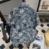 Summer Island Vacation Style Ice Silk Short Sleeve Floral Shirt Men's Hawaiian Cuban Collar Shirt Cool Fashion for Men