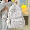 Floral Cute Pattern And Lace Design Student Backpack With Plush Pendant For Girl
