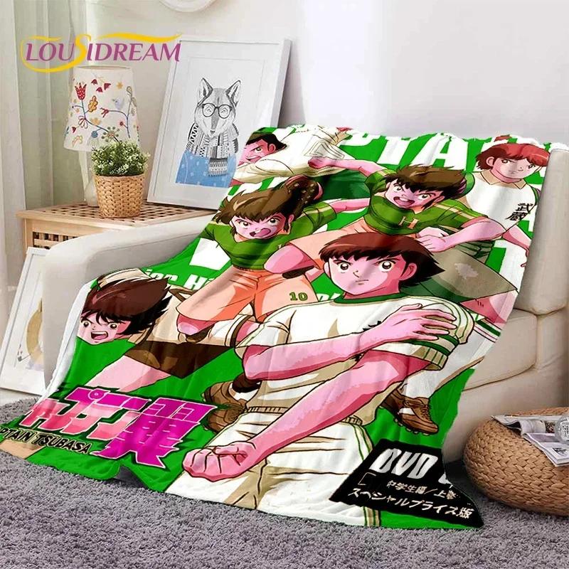 Cartoon Captain Tsubasa Football Soft Flannel Blankets,Throw Blanket Comfortable Blanket for Picnic Beds Sofa Home Bedroom Gifts