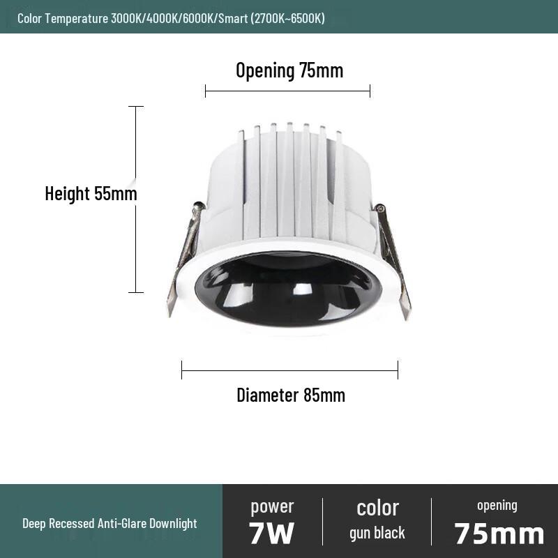 Nufeng Anti-Glare Rechargeable LED Recessed Downlight