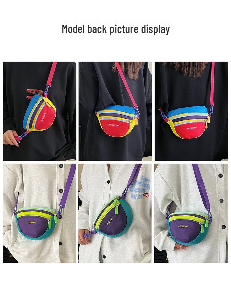 Trendy Dopamine Color Block Korean Crossbody Bag - 2025 Style Phone & Outdoor Sports Bag