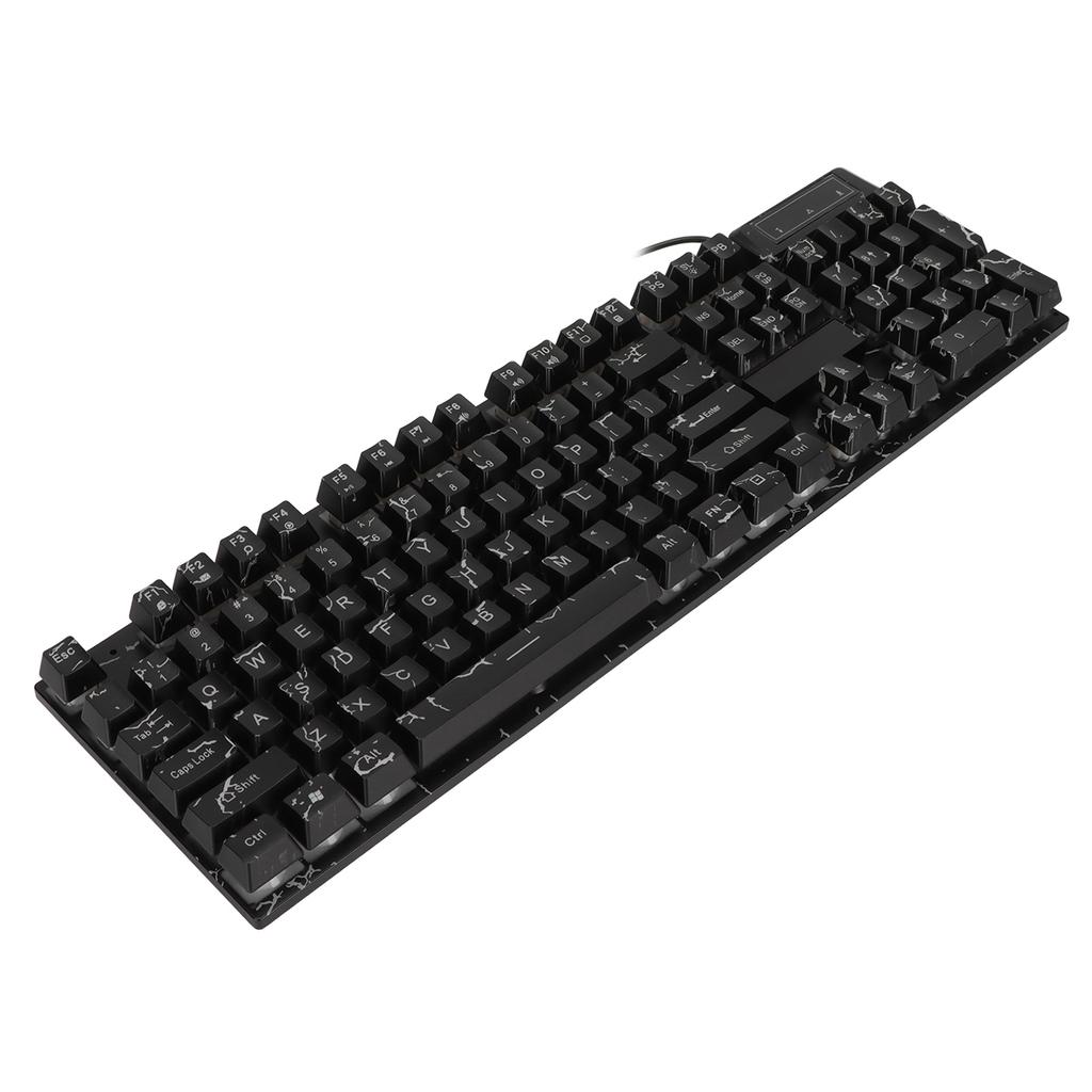 Wired Mechanical Gaming Keyboard 104 Keys Colorful Light Suspended Keycaps Comfortable Touch USB Mechanical Keyboard