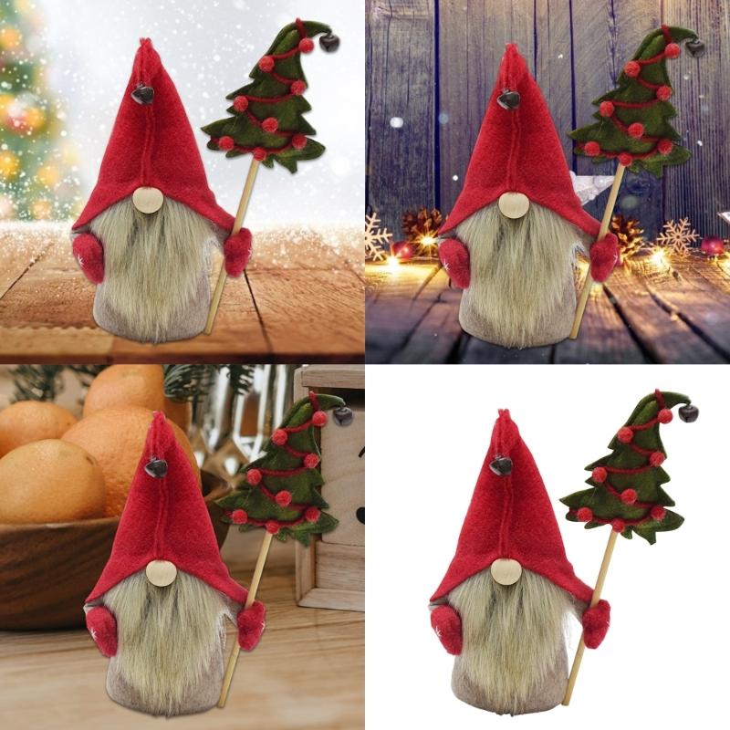 Scandinavian Tomte Nisse Figurine, Swedish Gnomes Tomte 8.27" Gnomes Plush for Christmas Home Fireplaces Adornment