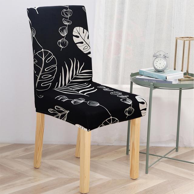 

Эластичный чехол на обеденный стул с принтом, съемный чехол на стул из спандекса для кухни, свадьбы, отеля, банкетного зала, чехол на сиденье 1pc