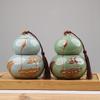 Ru Kiln Ceramic Gourd Tea Canister - Moisture-Proof Storage for Pu'er Tea, Gongfu Tea Set Container